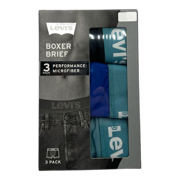 Levi's Men's High Comfort Performance Microfiber Stretch Boxer Briefs 3-Pack - Picture 1 of 4